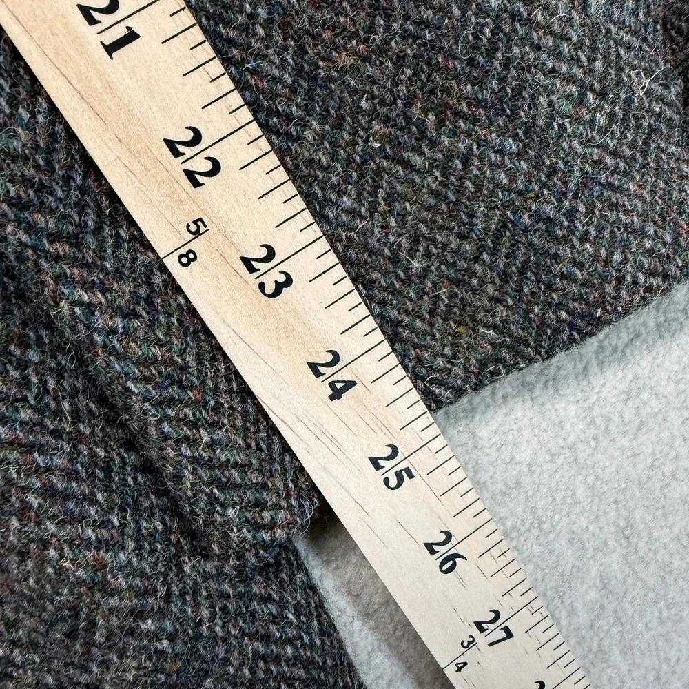 Harris Tweed Men's 2 Piece Wool Herringbone Blazer Vest Suit Set Gray 44